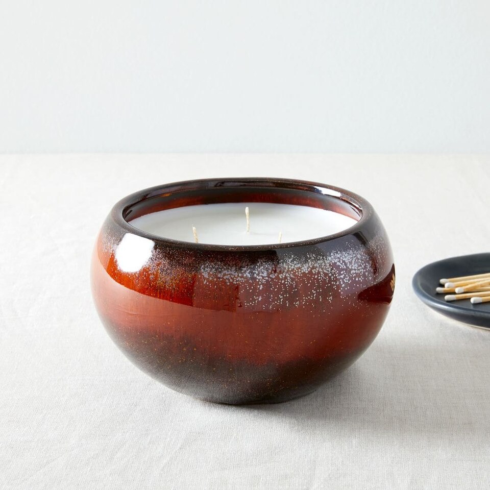 Reactive Glaze Candle Clove & Sandalwood West Elm Australia